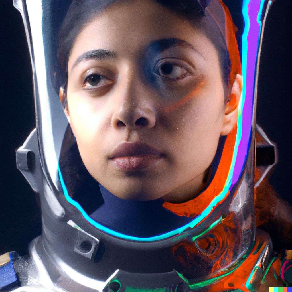 an astronaut, refraction